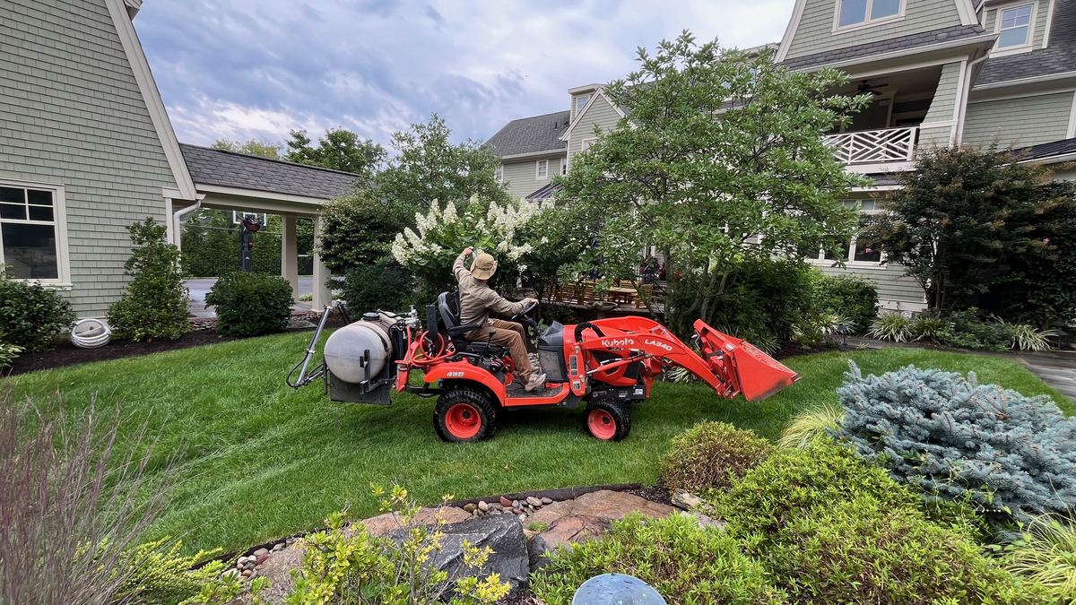 Applying a lawn treatment